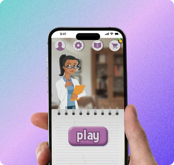 EQUOO gameplay screens demonstrating psychology-based exercises