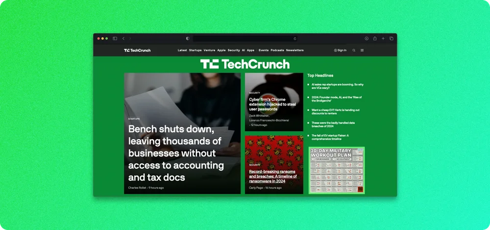 TechCrunch project